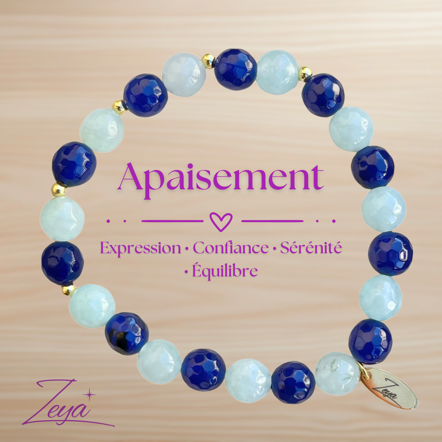 Le Bracelet Calypso évoque les mystères marins et les légendes des eaux profondes. Composé d’agate bleue et d’aigue-marine, ce bracelet marie deux pierres aux vertus puissantes