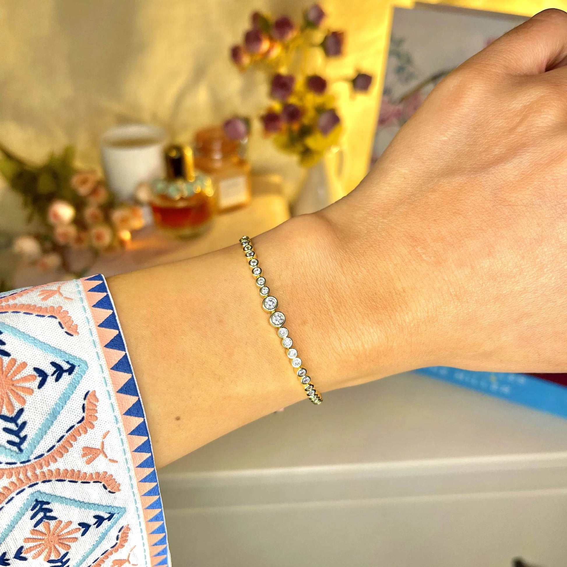 Bracelet Diamond Halo - Zeya Jewelry